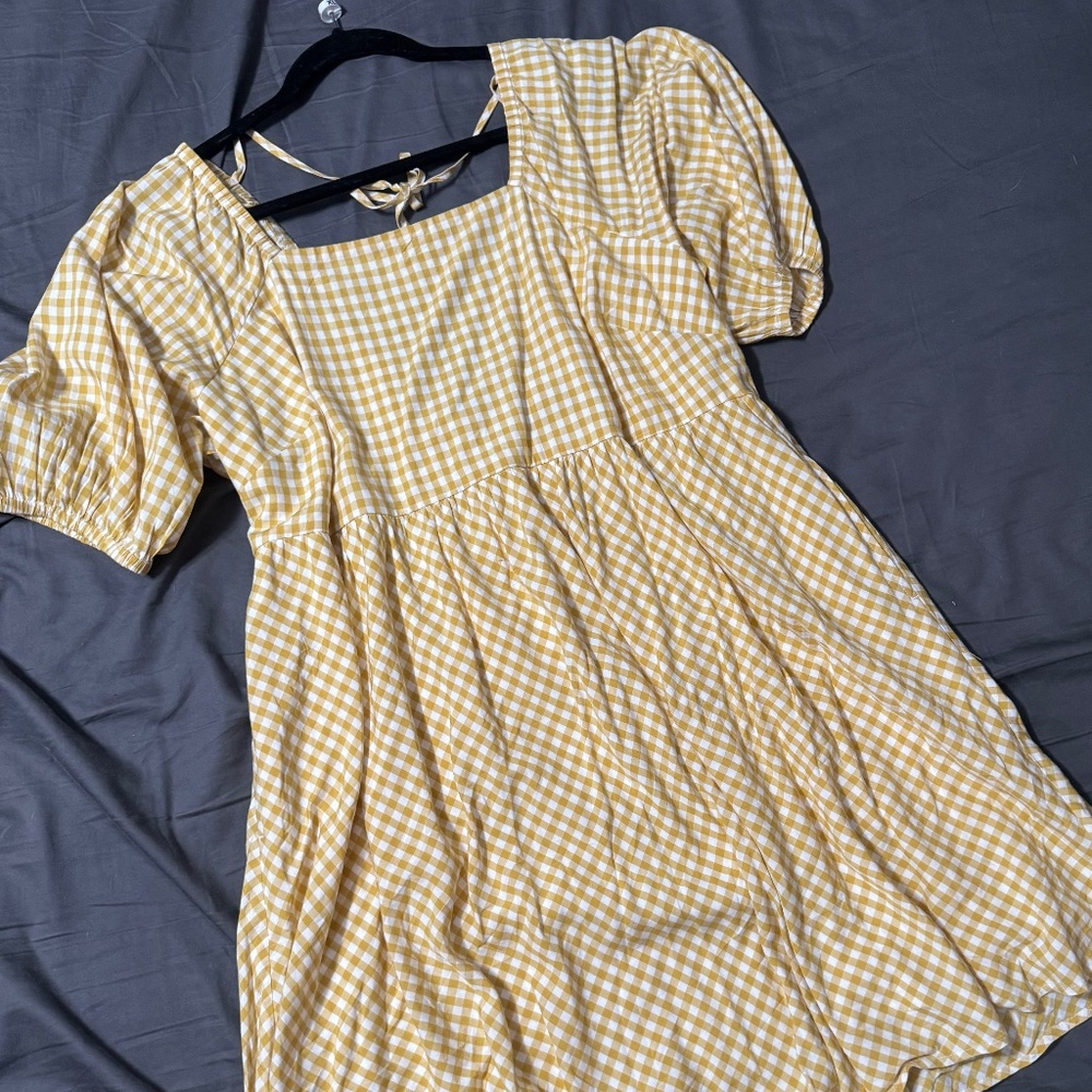 Yellow Plaid Dress